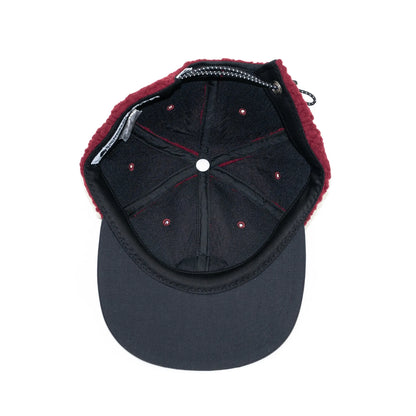 BACANCES BOA FLEECE RUBBER PATCH CAP - BURGUNDY