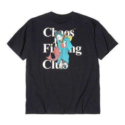 東京発のブランド「Chaos Fishing Club(カオスフィッシングクラブ)」のTシャツ「Girl Tee」のBlackカラーの背面デザインの商品写真
