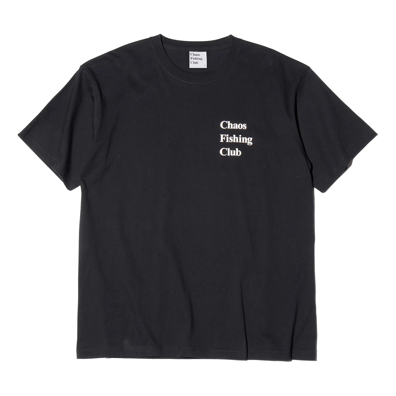 東京発のブランド「Chaos Fishing Club(カオスフィッシングクラブ)」のTシャツ「Girl Tee」のBlackカラーの前面デザインの商品写真