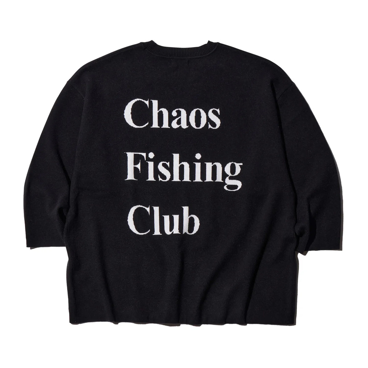 CHAOS FISHING CLUB / LOGO KNIT SWEATER - BLACK