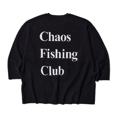CHAOS FISHING CLUB / LOGO KNIT SWEATER - BLACK