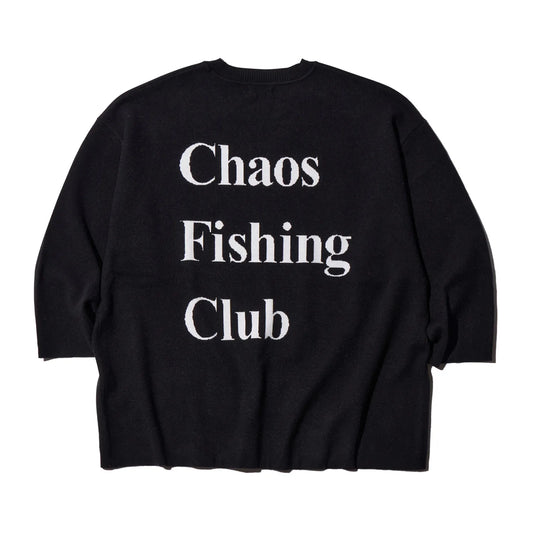 CHAOS FISHING CLUB / LOGO KNIT SWEATER - BLACK