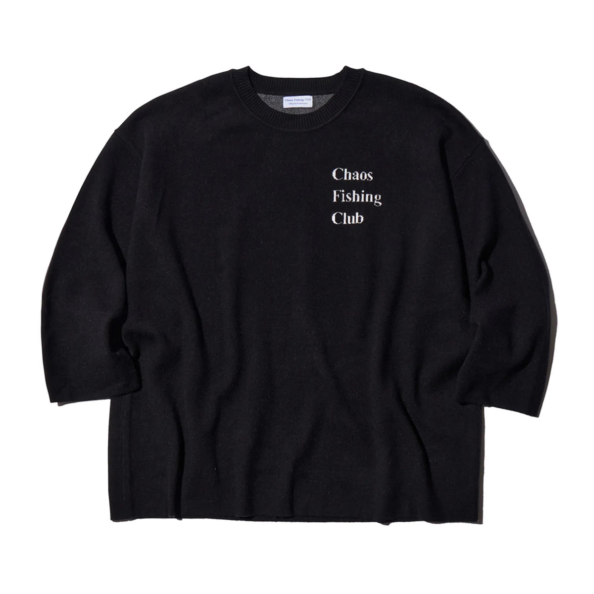 CHAOS FISHING CLUB / LOGO KNIT SWEATER - BLACK
