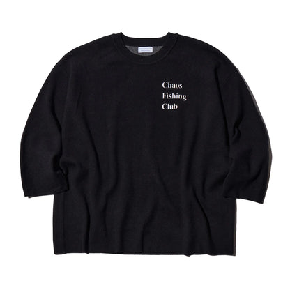 CHAOS FISHING CLUB / LOGO KNIT SWEATER - BLACK