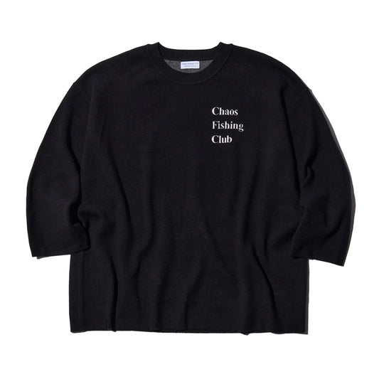 CHAOS FISHING CLUB / LOGO KNIT SWEATER - BLACK