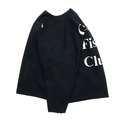 CHAOS FISHING CLUB / LOGO KNIT SWEATER - BLACK