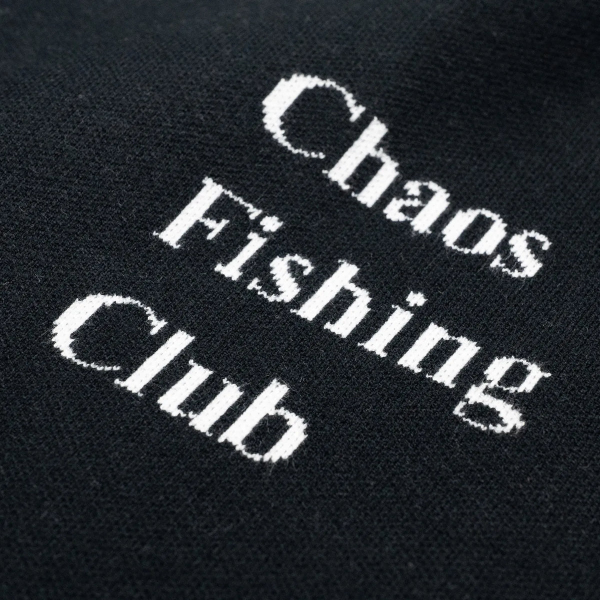 CHAOS FISHING CLUB / LOGO KNIT SWEATER - BLACK