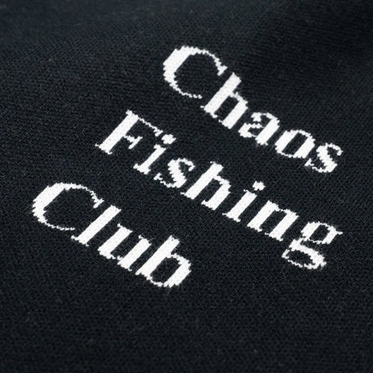 CHAOS FISHING CLUB / LOGO KNIT SWEATER - BLACK