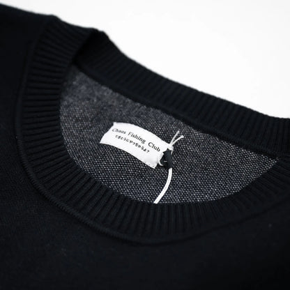 CHAOS FISHING CLUB / LOGO KNIT SWEATER - BLACK