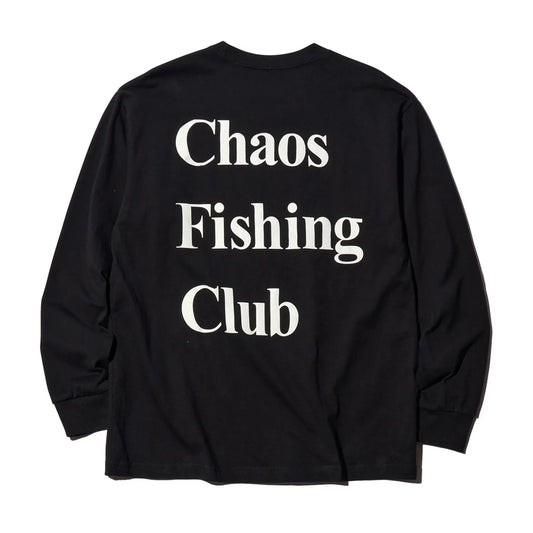 CHAOS FISHING CLUB / LOGO L/S TEE - BLACK