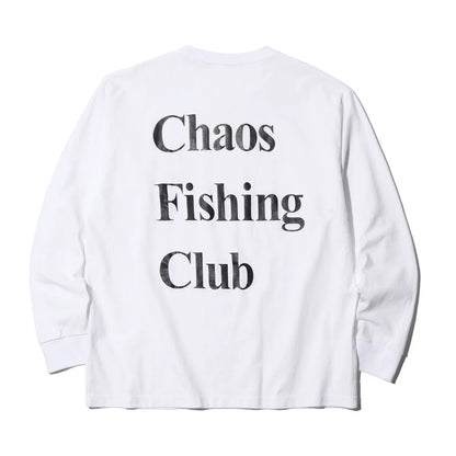 CHAOS FISHING CLUB / LOGO L/S TEE - WHITE