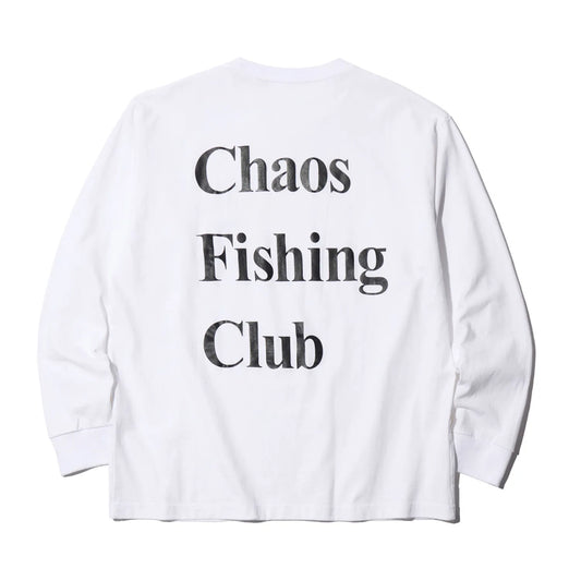 CHAOS FISHING CLUB / LOGO L/S TEE - WHITE