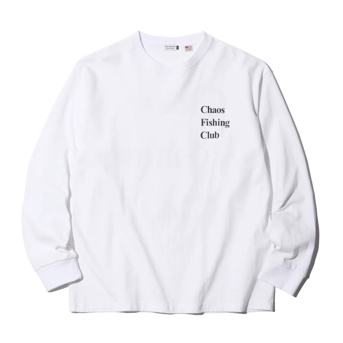 CHAOS FISHING CLUB / LOGO L/S TEE - WHITE