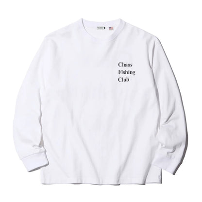 CHAOS FISHING CLUB / LOGO L/S TEE - WHITE