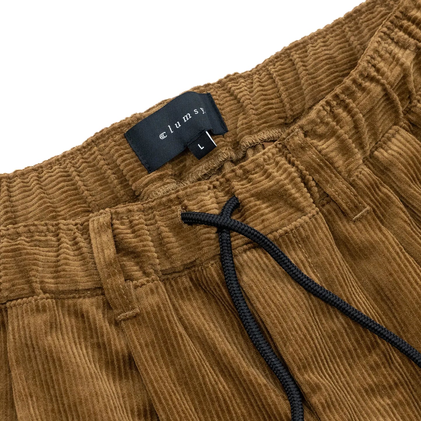 CLUMSY PICTURES 2 PLEATS EASY TRAD CORD - BROWN