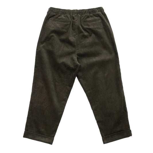 CLUMSY PICTURES 2 PLEATS EASY TRAD CORD - DARK OLIVE