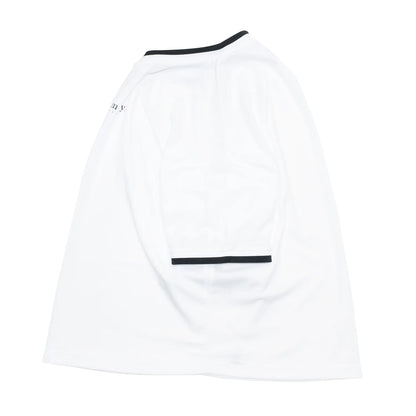 clumsy. PICTURES(クラムジー)のナイロン製のゲームシャツ「BAR LOGO GAME SHIRTS」のWHITEカラーの側面からの商品写真
