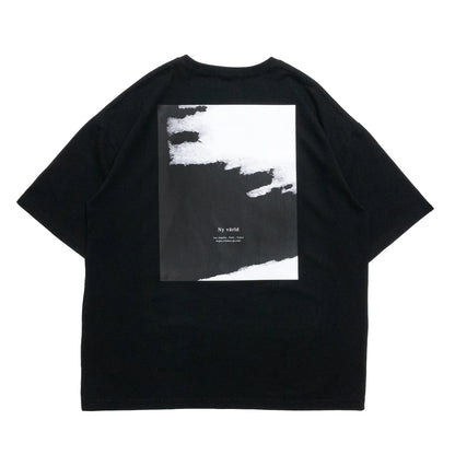 clumsy. PICTURES(クラムジー)のTシャツ「BLACK WATER S/S WIDE TEE」のBLACKカラーの背面からの商品写真