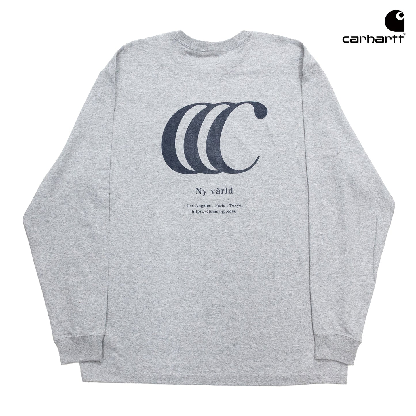 CLUMSY PICTURES x CARHARTT LIMITED CCC L/S TEE - HT-GREY/NAVY