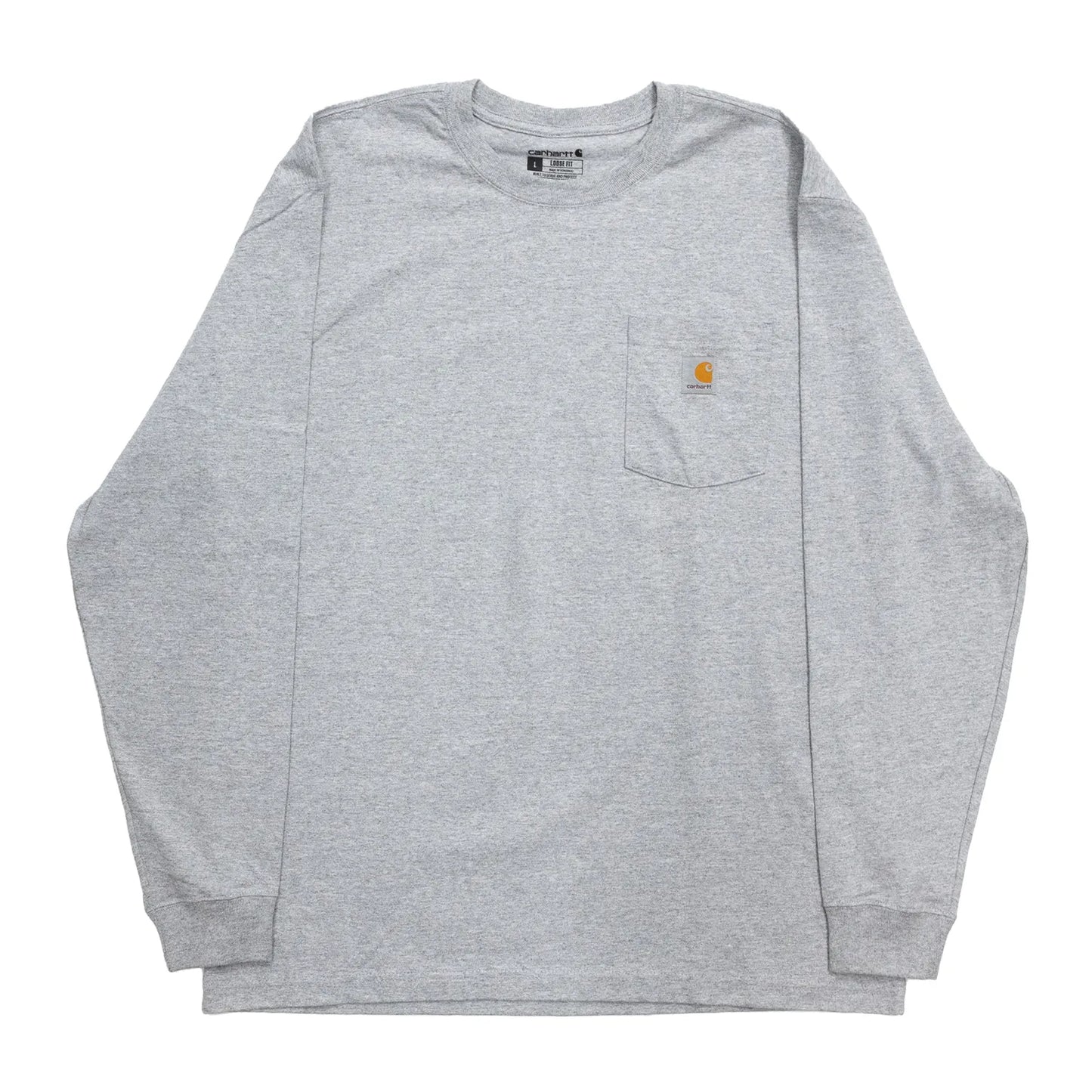 clumsyとcarharttの限定コラボモデルのロングスリーブTシャツ「LIMITED CCC L/S TEE」のHT GREYカラーの正面からの商品写真