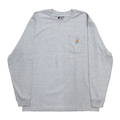 clumsyとcarharttの限定コラボモデルのロングスリーブTシャツ「LIMITED CCC L/S TEE」のHT GREYカラーの正面からの商品写真