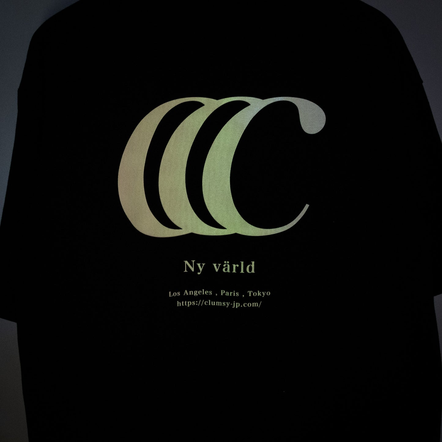 clumsy. PICTURES / LIMITED CCC S/S WIDE TEE - BLACK / GLOW IN THE DARK