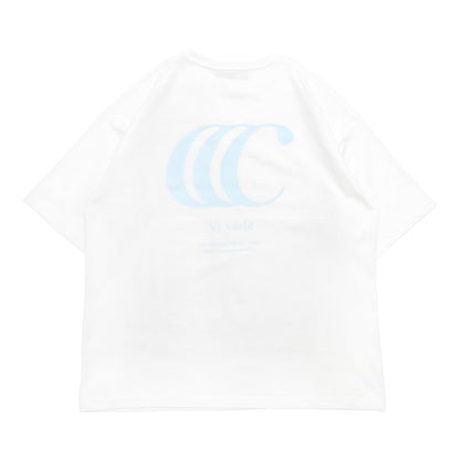 clumsy. PICTURES / LIMITED CCC S/S WIDE TEE - WHITE / PASTEL BLUE