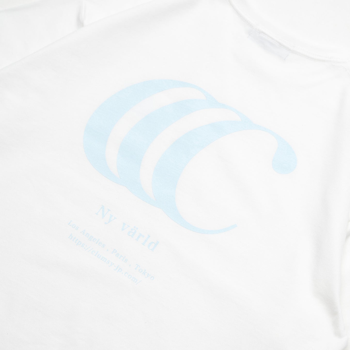 clumsy. PICTURES / LIMITED CCC S/S WIDE TEE - WHITE / PASTEL BLUE