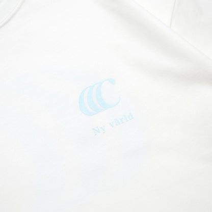 clumsy. PICTURES / LIMITED CCC S/S WIDE TEE - WHITE / PASTEL BLUE