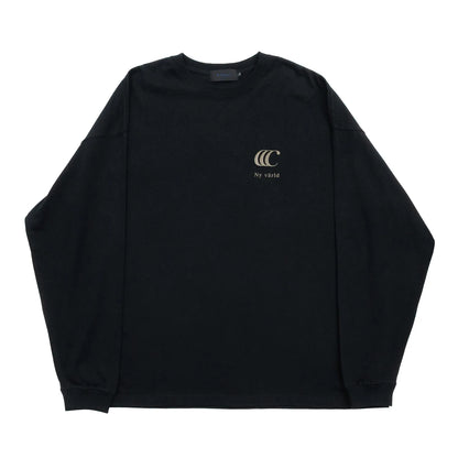 clumsy. Pictures(クラムジー)のCCCロゴが背面に大きくプリントされた定番アイテム「LIMITED CCC」ロングスリーブのBLACK/BRONZEカラーの正面からの商品写真