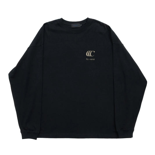 clumsy. Pictures(クラムジー)のCCCロゴが背面に大きくプリントされた定番アイテム「LIMITED CCC」ロングスリーブのBLACK/BRONZEカラーの正面からの商品写真