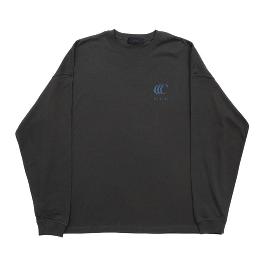 clumsy. Pictures(クラムジー)のCCCロゴが背面に大きくプリントされた定番アイテム「LIMITED CCC」ロングスリーブのSUMI/CYANカラーの正面からの商品写真