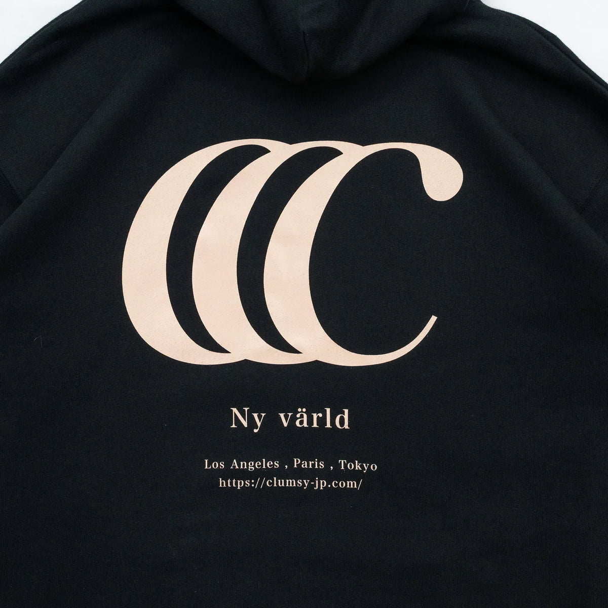 clumsy. PICTURES / LIMITED CCC HOODY (PILE LINING) - BLACK/CORAL