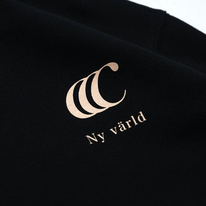 clumsy. PICTURES / LIMITED CCC HOODY (PILE LINING) - BLACK/CORAL