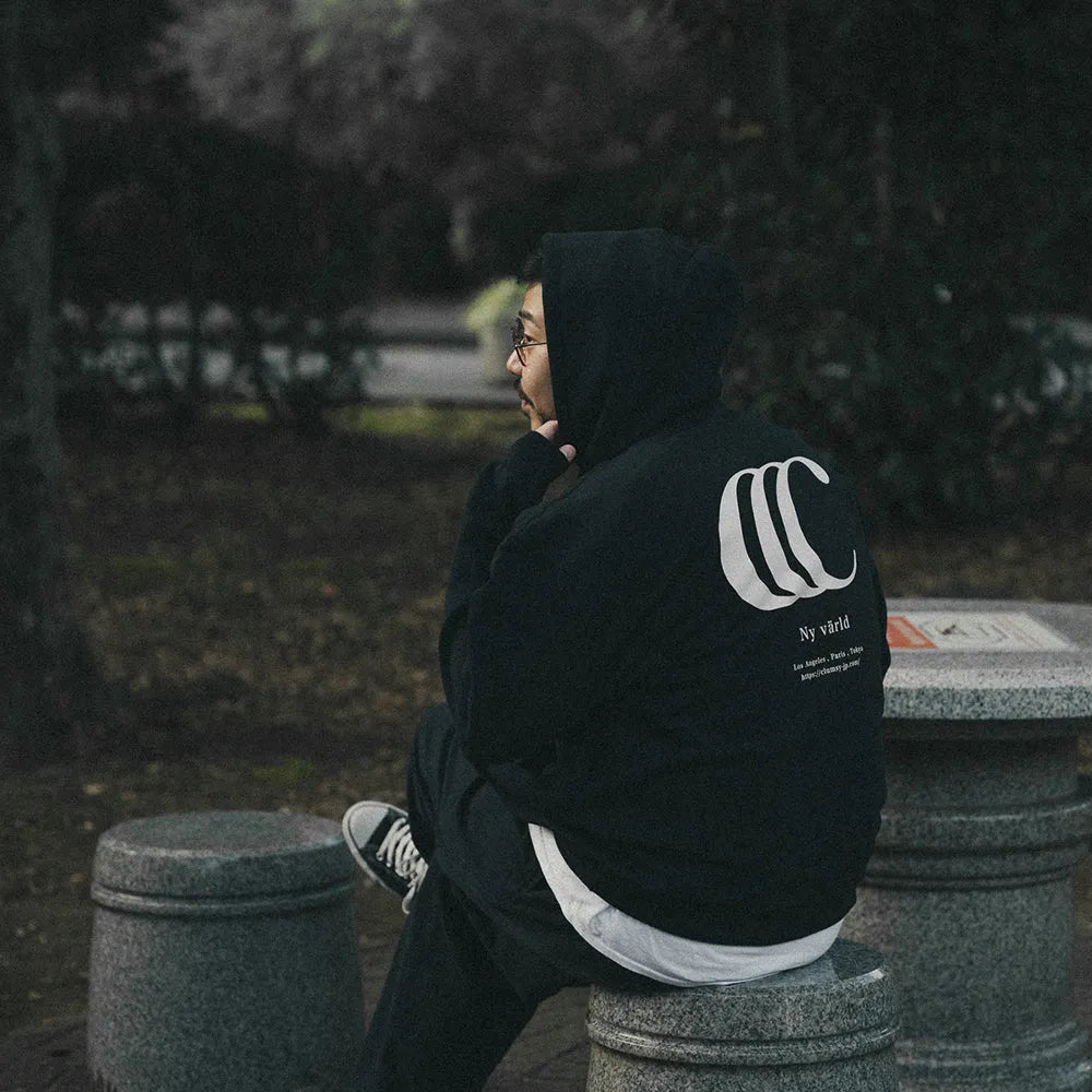clumsy. PICTURES / LIMITED CCC HOODY（PILE LINING）- NAVY BLUE/WHITE
