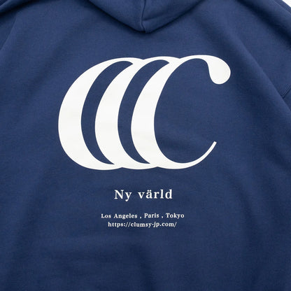 clumsy. PICTURES / LIMITED CCC HOODY（PILE LINING）- NAVY BLUE/WHITE