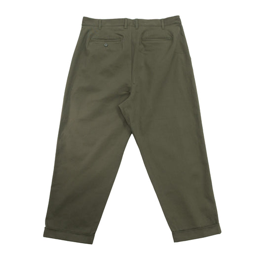 CLUMSY PICTURES 2 PLEATS RELAXED TWILL PANTS - OLIVE DRAB