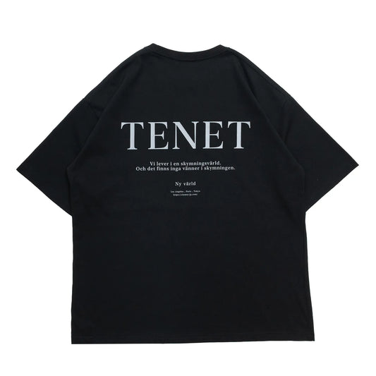 clumsy. PICTURES(クラムジーピクチャーズ)のTシャツ「TENET TEE」のBLACKカラーの背面からの商品写真