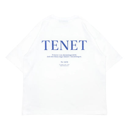 clumsy. PICTURES(クラムジーピクチャーズ)のTシャツ「TENET TEE」のWHITEカラーの背面からの商品写真