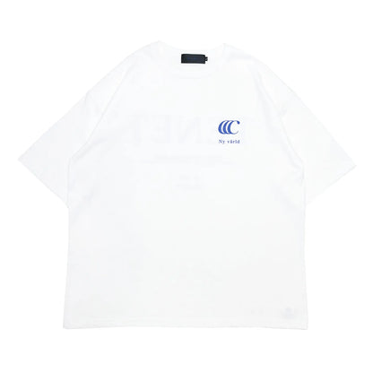 clumsy. PICTURES(クラムジーピクチャーズ)のTシャツ「TENET TEE」のWHITEカラーの正面からの商品写真