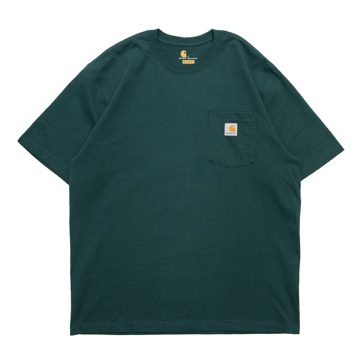 clumsy（クラムジー）とCarhartt（カーハート）の限定コラボTシャツ「LIMITED CCC S/S TEE」のDARK GREENカラーの正面からの商品写真