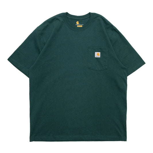 clumsy（クラムジー）とCarhartt（カーハート）の限定コラボTシャツ「LIMITED CCC S/S TEE」のDARK GREENカラーの正面からの商品写真