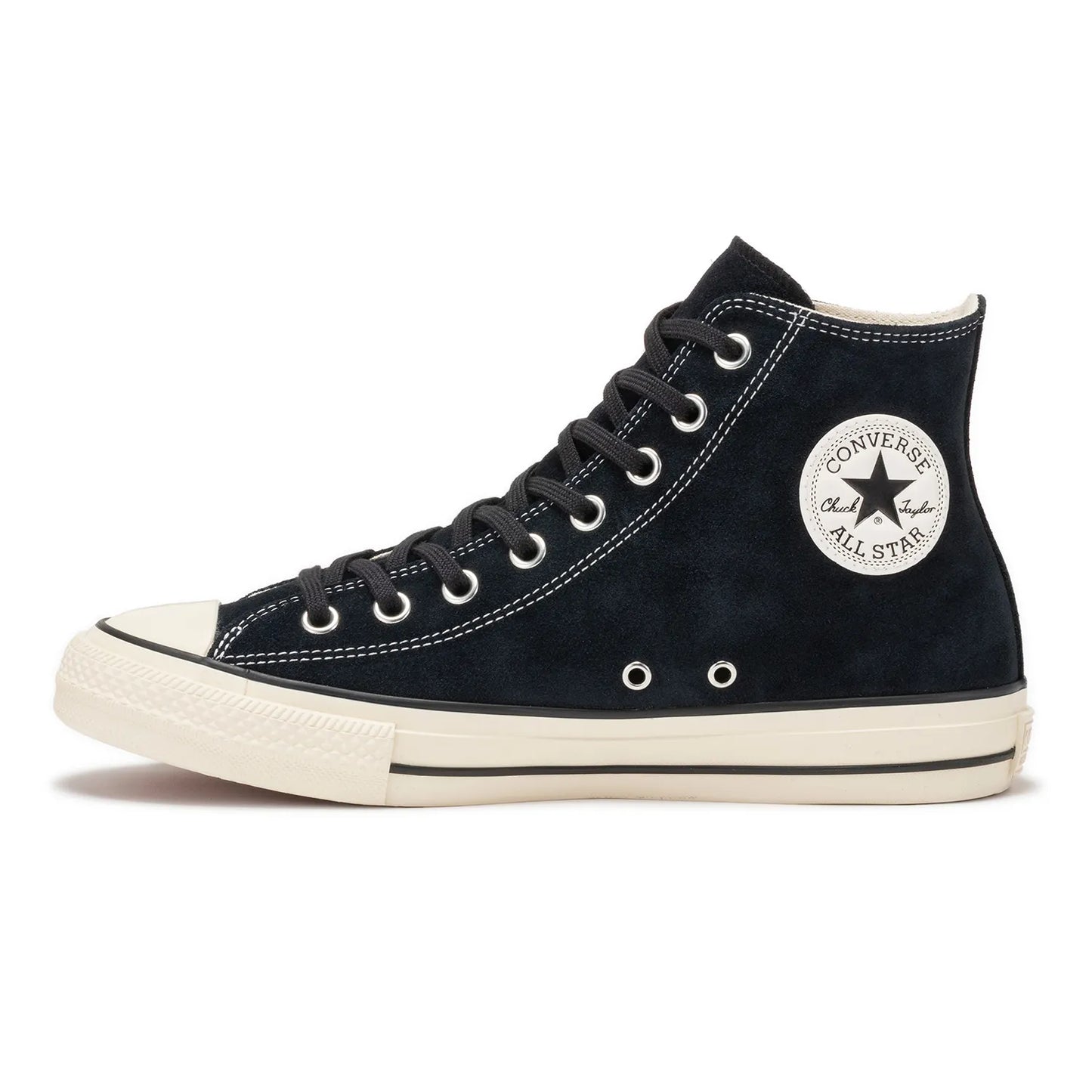 CONVERSE SKATEBOARDING(コンバース)の名作ALL STARのハイカットをスケートシューズに昇華した「ALL STAR SK HI」のBLACK/WHITEカラーの外側面から撮影した商品写真
