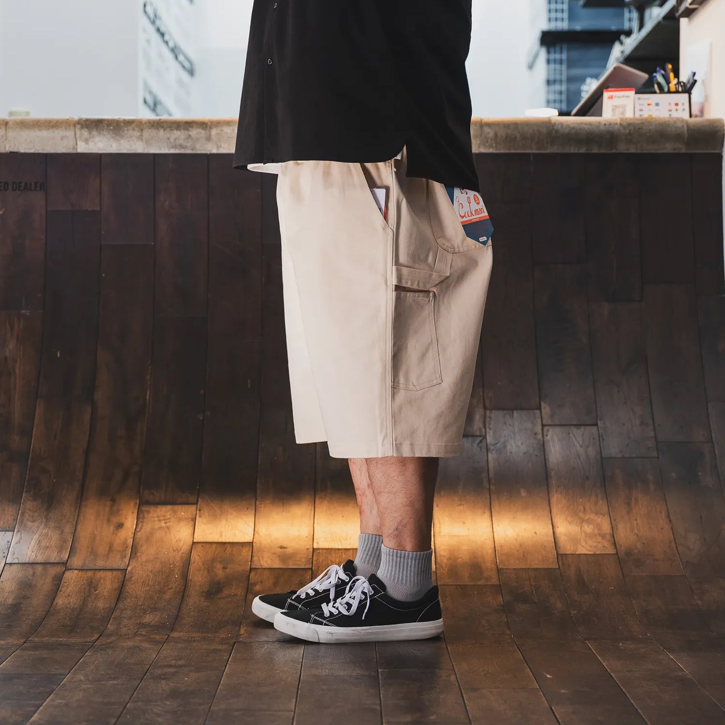COOKMAN / CARPENTER'S HEAVY TWILL SHORTS - BLACK