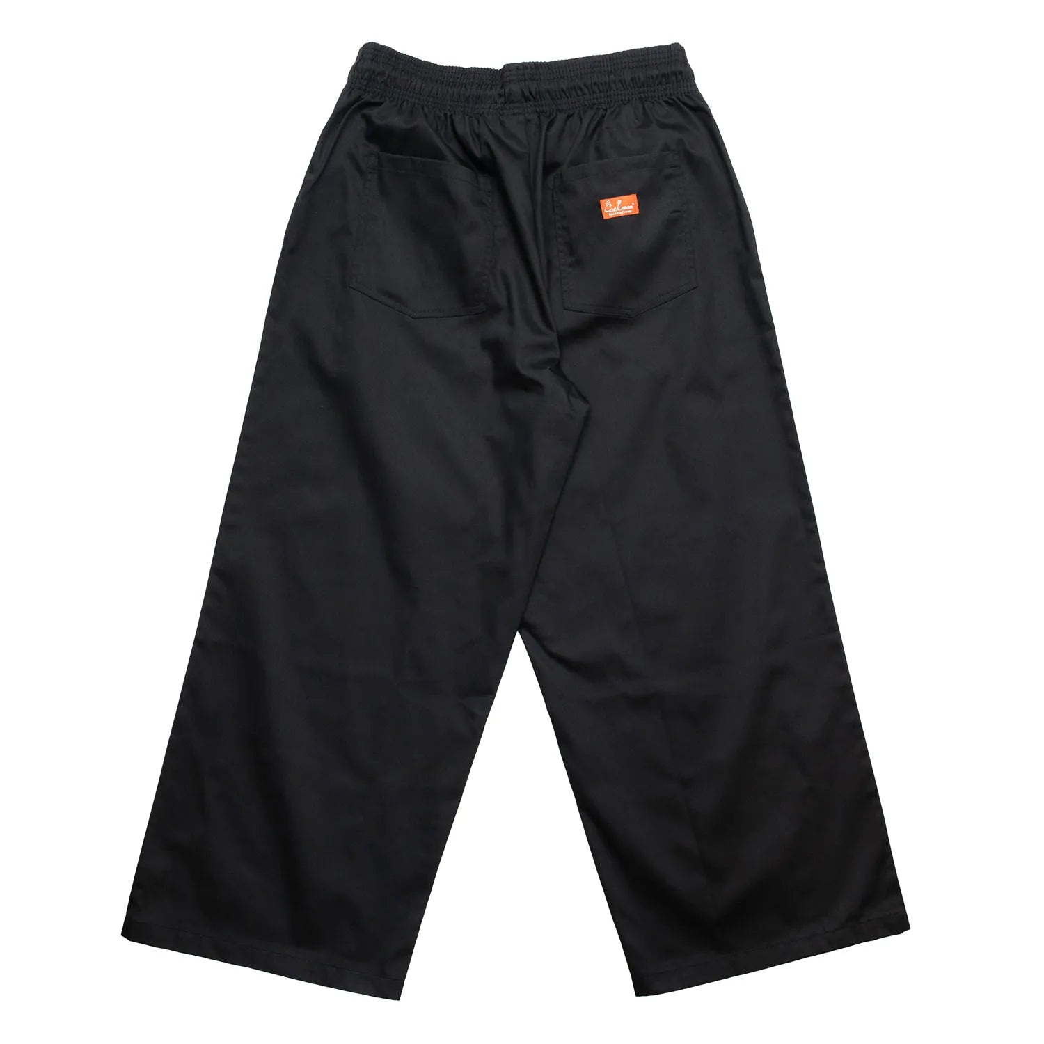 COOKMAN(クックマン)を代表するワイドパンツ「WIDE PANTS」のBLACKカラーの背面からの商品写真