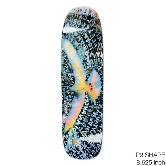 Polar Skate Co(ポーラー)の人気シェイプ「P9」のTEAMモデルのスケボー・スケートボードデッキ「SEARCHING FOR PEACE」の8.625インチのメイングラフィックの写真

