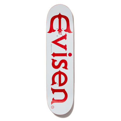 日本で最も人気のスケートブランド「EVISEN(ゑびせん)」のTEAMモデルのスケボー・スケートボードデッキ「EVI LOGO RED / 8.25インチ」のデッキテープ面の写真