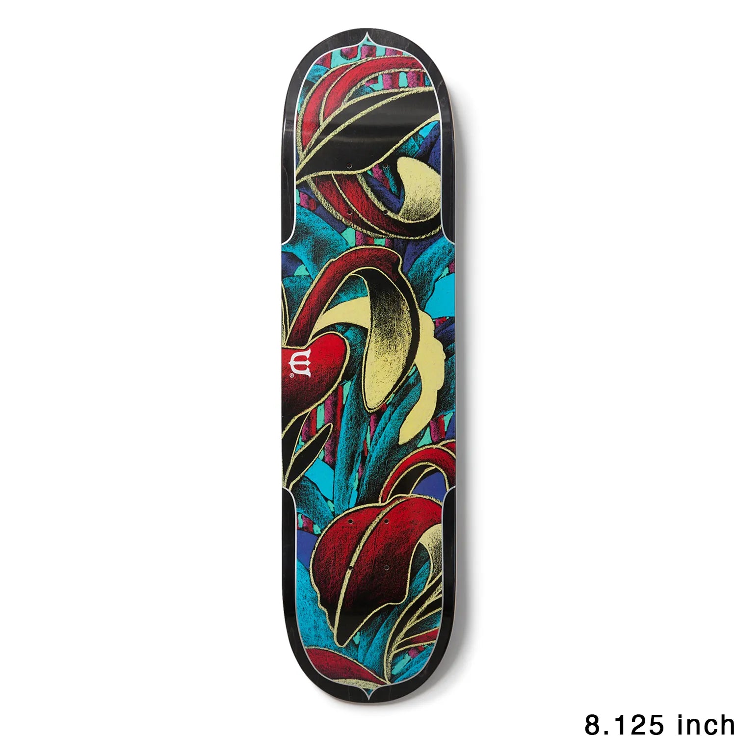 日本で最も人気のスケートブランド「EVISEN(ゑびせん)」のTEAMモデルのスケボー・スケートボードデッキ「HANA-BI / 8.125インチ」のボトム面メイングラフィックの写真