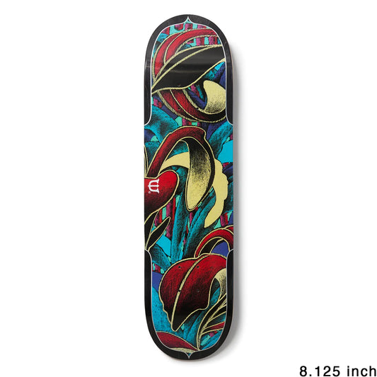 日本で最も人気のスケートブランド「EVISEN(ゑびせん)」のTEAMモデルのスケボー・スケートボードデッキ「HANA-BI / 8.125インチ」のボトム面メイングラフィックの写真