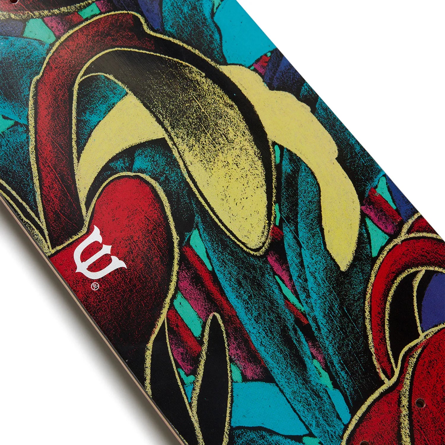 日本で最も人気のスケートブランド「EVISEN(ゑびせん)」のTEAMモデルのスケボー・スケートボードデッキ「HANA-BI / 8.125インチ」のボトム面の中央の写真